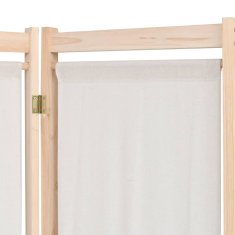 Vidaxl Paravan 5-delni blago 200x170x4 cm krem
