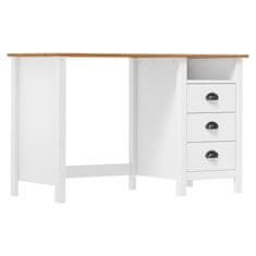 Vidaxl Pisalna miza Hill Range s 3 predali 120x50x74 cm trdna borovina