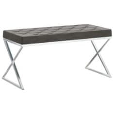 Vidaxl Klop 97 cm siv žamet in nerjaveče jeklo