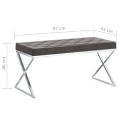 Vidaxl Klop 97 cm siv žamet in nerjaveče jeklo