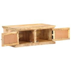 Vidaxl Klubska mizica 90x50x35 cm trden mangov les in naravni trst