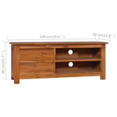 Vidaxl TV omarica 100x30x40 cm trdna tikovina