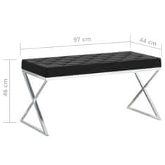 Vidaxl Klop 97 cm črn žamet in nerjaveče jeklo