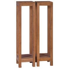 Vidaxl Stojalo za rože 2 kosa 25x25x100 cm trdna tikovina