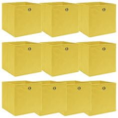 Greatstore Škatle za shranjevanje 10 kosov rumene 32x32x32 cm blago