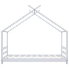 Vidaxl Otroški posteljni okvir bel iz trdne borovine 80x160 cm