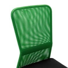 Greatstore Pisarniški stol črn in zelen 44x52x100 cm mrežasto blago