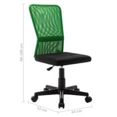 Greatstore Pisarniški stol črn in zelen 44x52x100 cm mrežasto blago