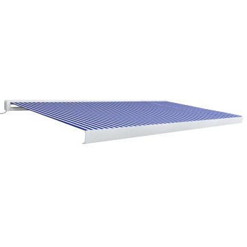 Vidaxl Motorizirana kasetna tenda 500x300 cm modra in bela