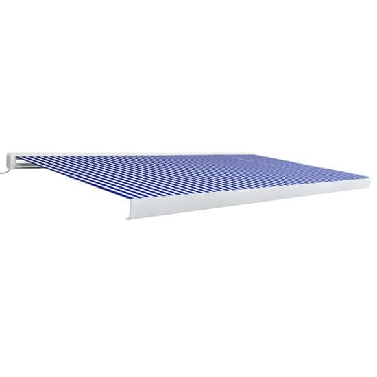 Vidaxl Motorizirana kasetna tenda 500x300 cm modra in bela