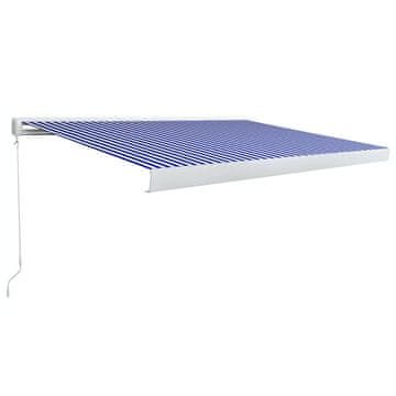 Vidaxl Ročno zložljiva kasetna tenda 400x300 cm modra in bela