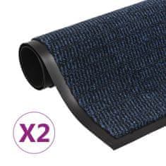 Vidaxl Protiprašni predpražniki 2 x pravokotni taftani 60x90 cm modri