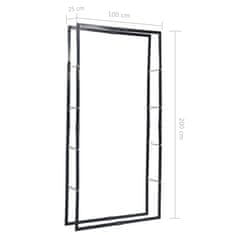 Vidaxl Stojalo za drva črno 100x25x200 cm jeklo