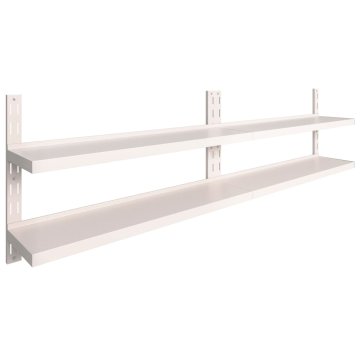 Vidaxl 2-nadstropna stenska polica 2 kosa nerjaveče jeklo 300x30 cm