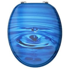 Vidaxl Deska za WC školjko s pokrovom 2 kosa mediapan modra kapljica