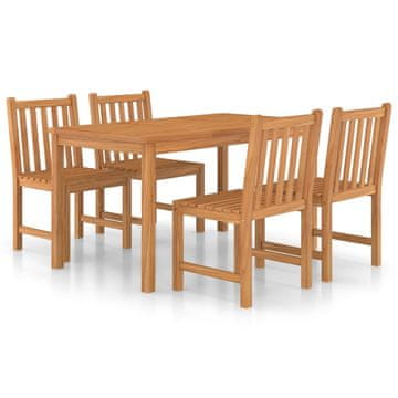 Vidaxl 5-delni vrtni jedilni komplet 140x80 cm masivni tikov les