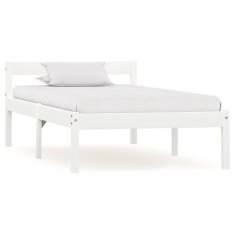 Vidaxl Posteljni okvir bel iz trdne borovine 100x200 cm