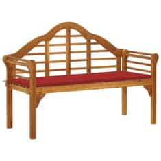 Vidaxl Vrtna klop z blazino 135 cm trden akacijev les