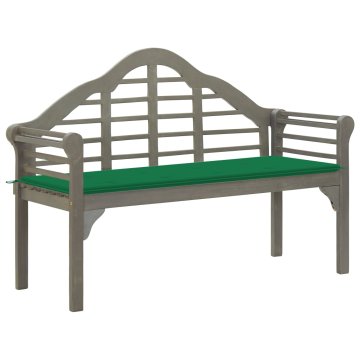 Vidaxl Vrtna klop z blazino 135 cm trden akacijev les siva