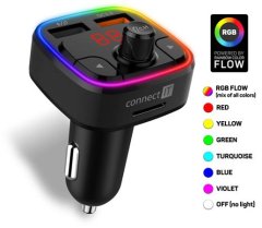 Connect IT CarRGB Brezžični FM oddajnik, 2xUSB+MicroSD, ČERNA