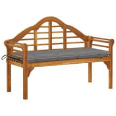 Vidaxl Vrtna klop z blazino 135 cm trden akacijev les