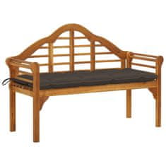 Vidaxl Vrtna klop z blazino 135 cm trden akacijev les