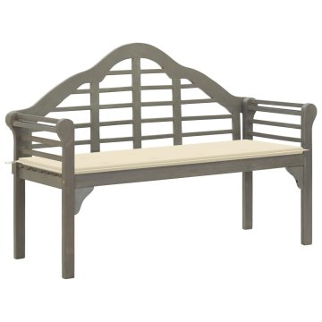 Vidaxl Vrtna klop z blazino 135 cm trden akacijev les siva