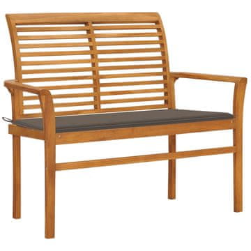 Vidaxl Vrtna klop s taupe blazino 112 cm trdna tikovina