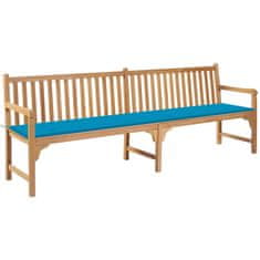 Vidaxl Vrtna klop z modro blazino 240 cm trdna tikovina