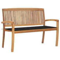 Vidaxl Vrtna klop z blazino 128,5 cm trdna tikovina