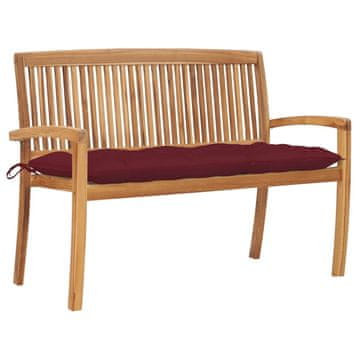 Vidaxl Vrtna klop z blazino 128,5 cm trdna tikovina