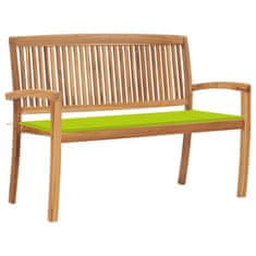 Vidaxl Vrtna klop z blazino 128,5 cm trdna tikovina