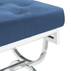 Vidaxl Klop 99 cm moder žamet in nerjaveče jeklo