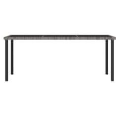 Vidaxl Vrtna jedilna miza siva 180x70x73 cm poli ratan