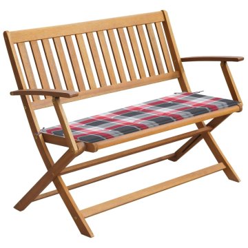 Vidaxl Vrtna klop z blazino 120 cm trden akacijev les