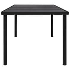 Vidaxl Vrtna miza 190x90x74 cm črno jeklo