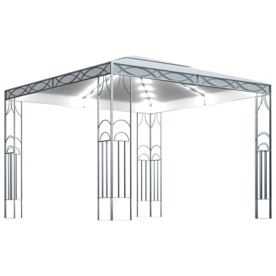 Vidaxl Paviljon z lučkami 300x300 cm krem