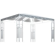 Vidaxl Paviljon z lučkami 400x300 cm krem