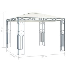 Vidaxl Paviljon z lučkami 300x300 cm krem