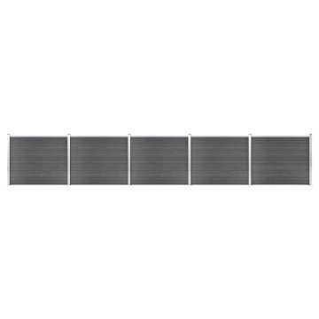 Vidaxl Komplet ograjnih panelov WPC 872x146 cm črn