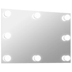 Vidaxl Stensko ogledalo z LED lučkami pravokotno steklo