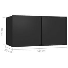 Vidaxl Viseča TV omarica črna 60x30x30 cm