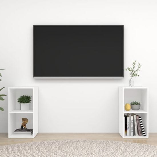 Vidaxl TV omarice 2 kosa bele 72x35x36,5 cm iverna plošča