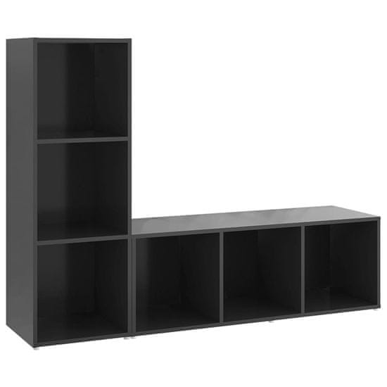 Vidaxl TV omarica 2 kosa siva 107x35x37 cm iverna plošča