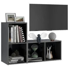 Vidaxl TV omarice 2 kosa visok sijaj sive 72x35x36,5 cm iverna plošča