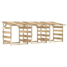Vidaxl Pergola s streho 3 kosi 100x90x100 cm impregnirana borovina