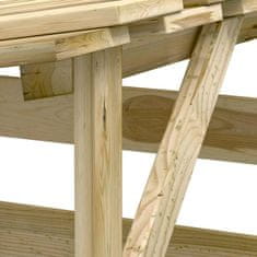 Vidaxl Pergola s streho 3 kosi 100x90x200 cm impregnirana borovina