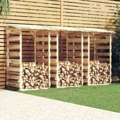 Vidaxl Pergola s streho 3 kosi 100x90x200 cm impregnirana borovina