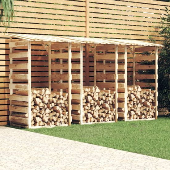 Vidaxl Pergola s streho 3 kosi 100x90x200 cm impregnirana borovina