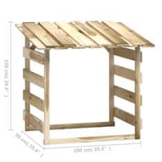 Greatstore Pergola s streho 4 kosi 100x90x100 cm impregnirana borovina